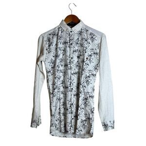 Raw Mystery 100% cotton floral button down shirt.